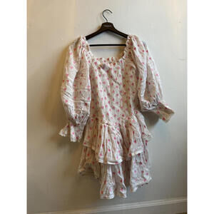 LoveShackFancy Pink & White Dress